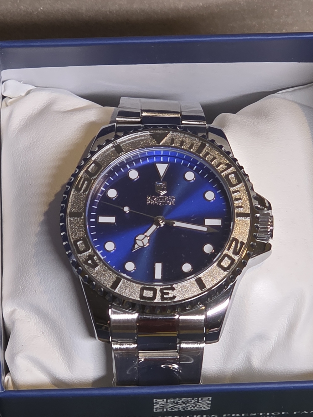 Montres Prestige Thalm X Invicta Men's Watch - 43mm Silver w/ Blue Dial
